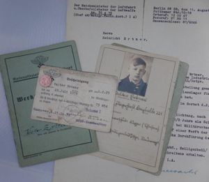 'Werkstattdienstbuch' (workshop recordbook) /attest - NSFK - Ertmer-