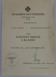 Single award document (Heer) - 294.Inf.Div. - Höschle