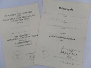 Award document set WH (Heer) - 227.Inf.Div. - Becker