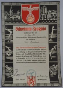 'Schwimm-Zeugnis'(swimming diploma) - Bürckhardt
