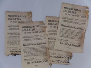 Propaganda pamphlet (ie.'Flyer') as dissiminated via a grenade - Holland - 1945