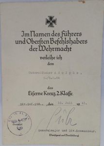 Single award document (Heer) - 16.Pz.Div. - Adolphs