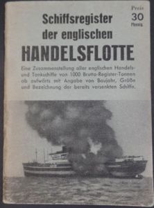 'Schiffsregister der englischen Handelsflotte' (British ship register) - 1940