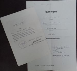 Award document set WH (Heer) - 58.Inf.Div. - Landwehr