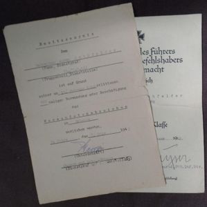Award document set WH (Heer) - 269.Inf.Div. - Rothfelder