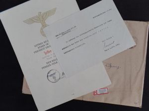 'Heldentod' certificate - 101.Jäger Div. - Jetter.