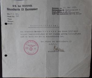 'Bescheinigung' (certificate)-SA - Dreesen.