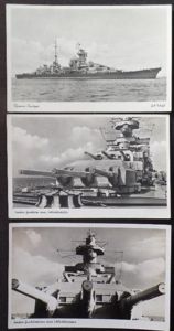 3 Postcards KM - 'Schlachtschiff'
