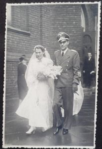 Diplomatic official wedding postcard picture.