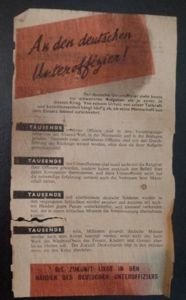 Propaganda leaflet 'An den Deutschen Unteroffizier'
