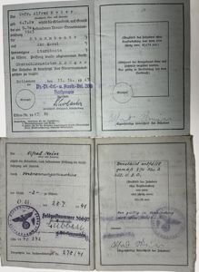 Soldbuch /Wehrpaß/Pionier-Steuermannsschein/drivers-license - WH (Heer) - Brückenkolonne B 98 - Meier