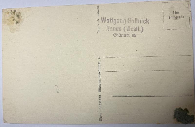 Hoffmann postcard signed - KC recipient - Falkenhorst