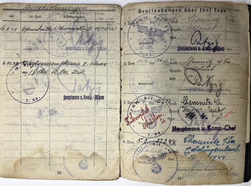 Soldbuch /award documents grouping WH (Heer) - 6.Armee - Nagel