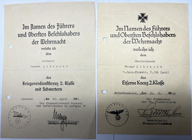 Citation grouping - Luftwaffe - 18.Flak Div. - Albrecht