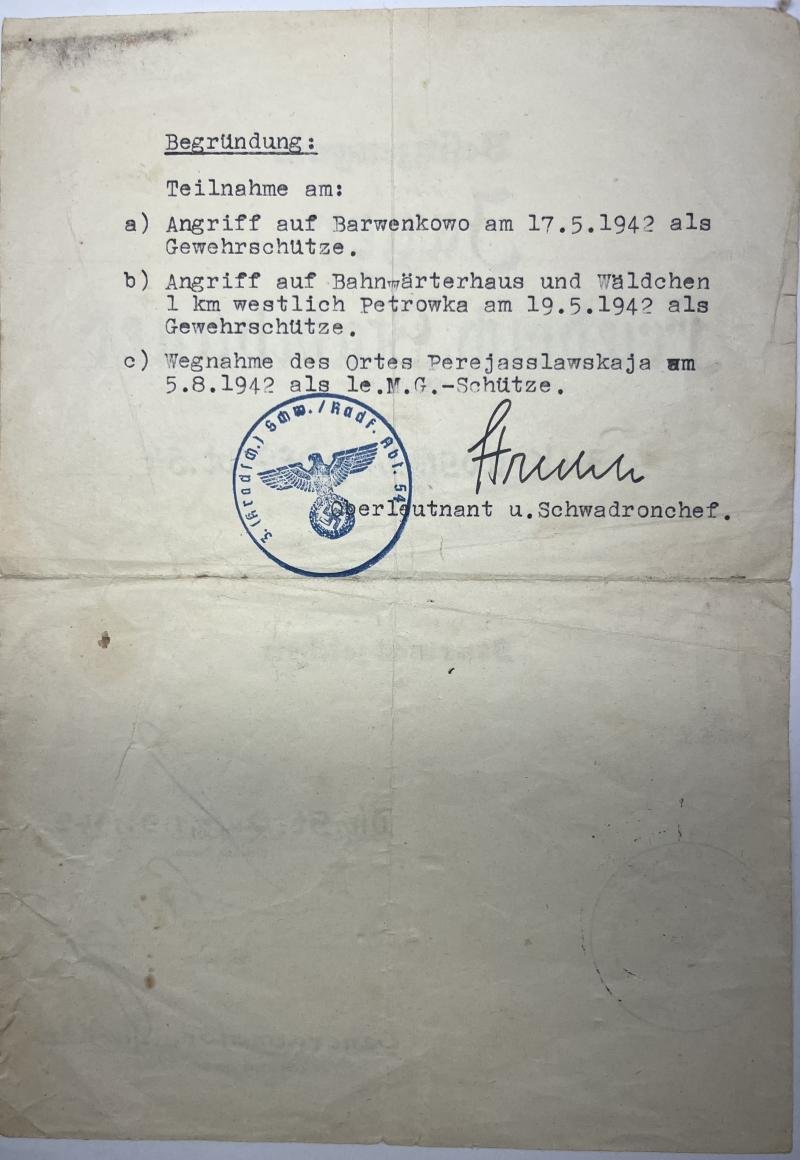 Citation set - WH (Heer) - 1.Geb.Div. - Stadlbauer