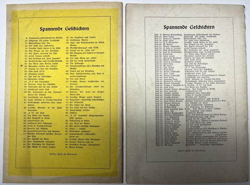4 x wartime booklet 'Spannende Geschichten'