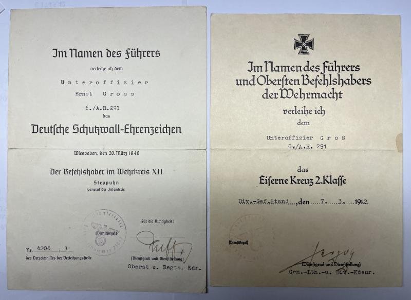 Citation grouping - WH (Heer) - 291.Inf.Div. - Gross