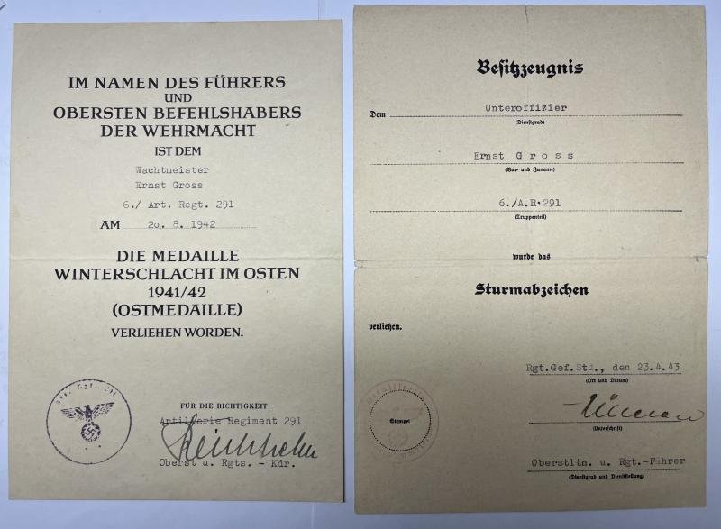 Citation grouping - WH (Heer) - 291.Inf.Div. - Gross