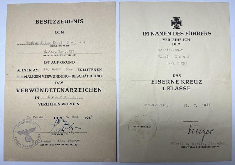 Citation grouping - WH (Heer) - 291.Inf.Div. - Gross
