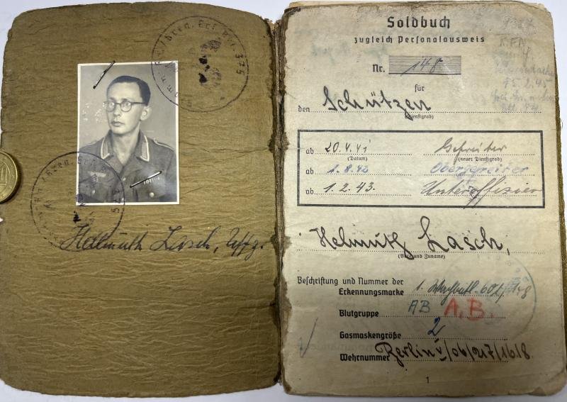 Soldbuch WH (Heer) - 221.Inf.Div./454.Sich.Div. - Lasch