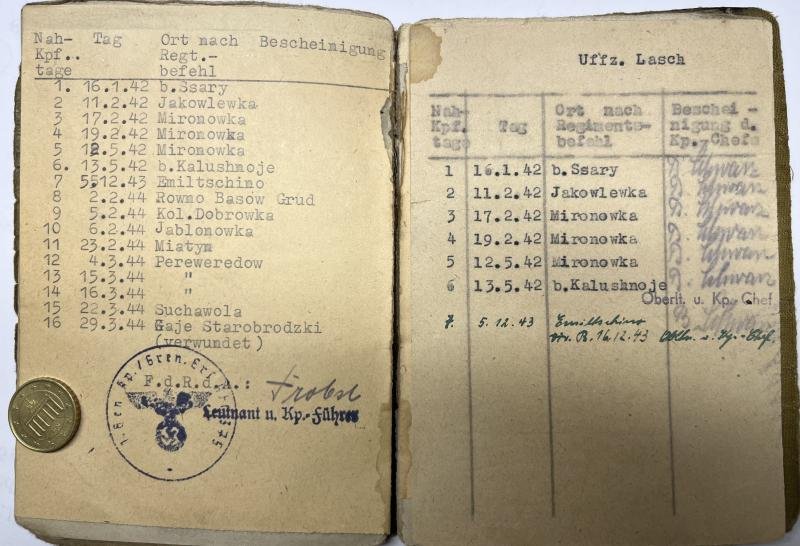 Soldbuch WH (Heer) - 221.Inf.Div./454.Sich.Div. - Lasch