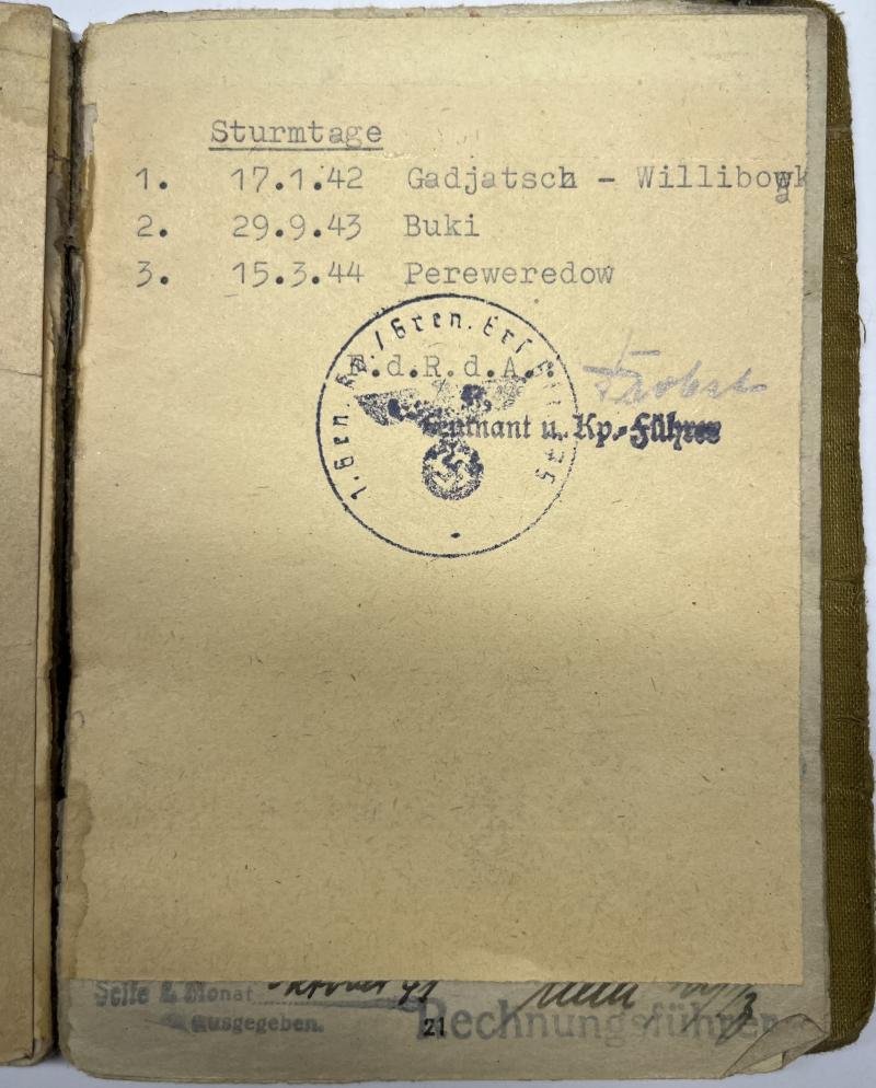 Soldbuch WH (Heer) - 221.Inf.Div./454.Sich.Div. - Lasch