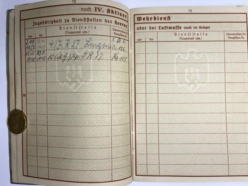 Wehrpass - WH (Heer) - 6.Inf.Div. - Sloma