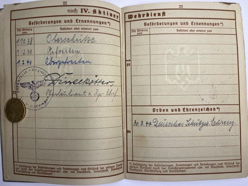 Wehrpass - WH (Heer) - 6.Inf.Div. - Sloma