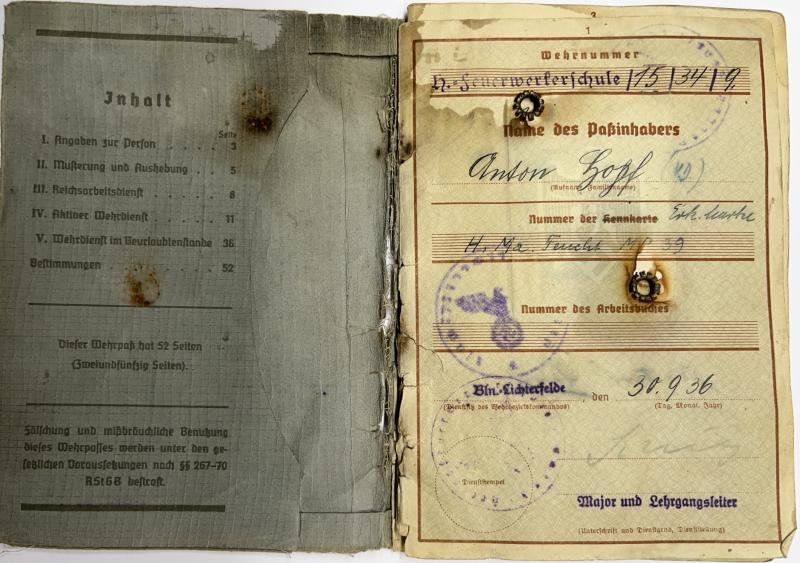 Wehrpass - WH (Heer) - Africa/ 9.Inf.Div. - Hopf