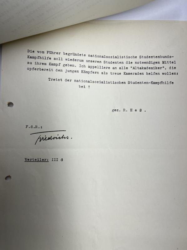 NSDAP - 'Anordnung' (arrangement/order) - Hess