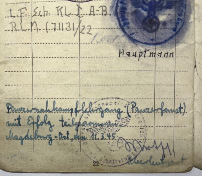 Soldbuch - Luftwaffe - 21.Fschj.Div. - Pollik