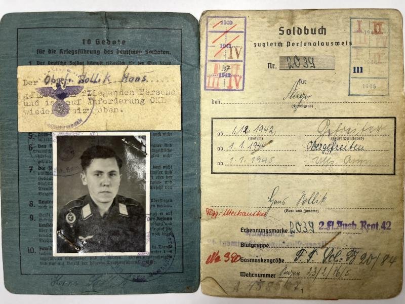 Soldbuch - Luftwaffe - 21.Fschj.Div. - Pollik