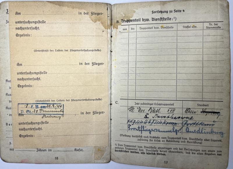 Soldbuch - Luftwaffe - 21.Fschj.Div. - Pollik