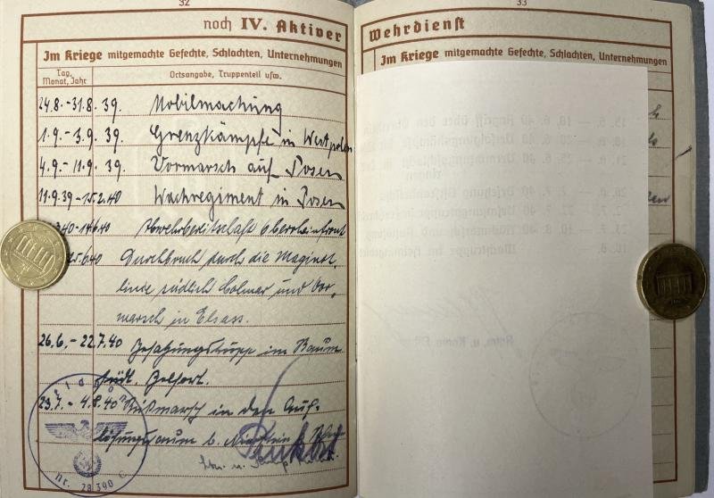 Wehrpass - WH (Heer) - 11.Inf.Div. - Mottheüs