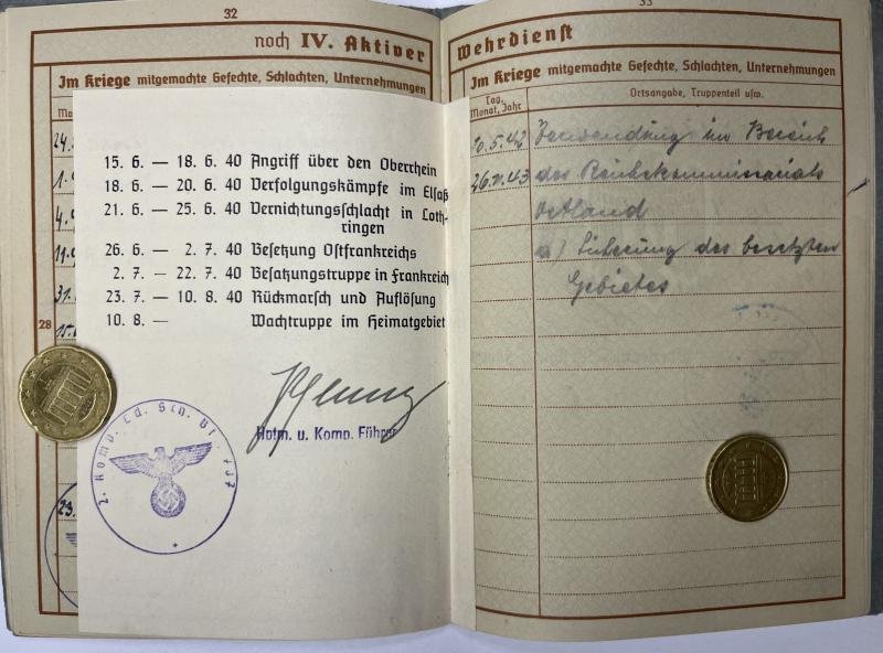 Wehrpass - WH (Heer) - 11.Inf.Div. - Mottheüs
