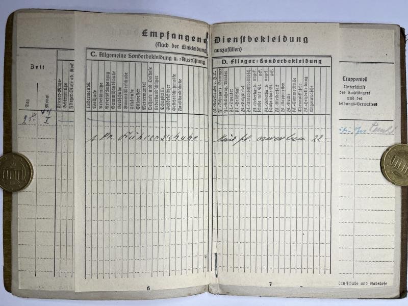 Soldbuch/I.D. - WH (Heer) - Fliegerhorstkomp.16/VII/ Bauleitung Tempelhof - Persch