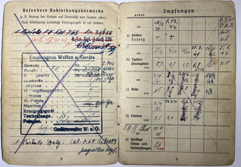 Soldbuch/citation grouping - Luftwaffe - Luftgau-Nachrichten Rgt.28 - Italy - Langenstrassen