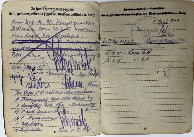 Soldbuch/citation grouping - Luftwaffe - Luftgau-Nachrichten Rgt.28 - Italy - Langenstrassen
