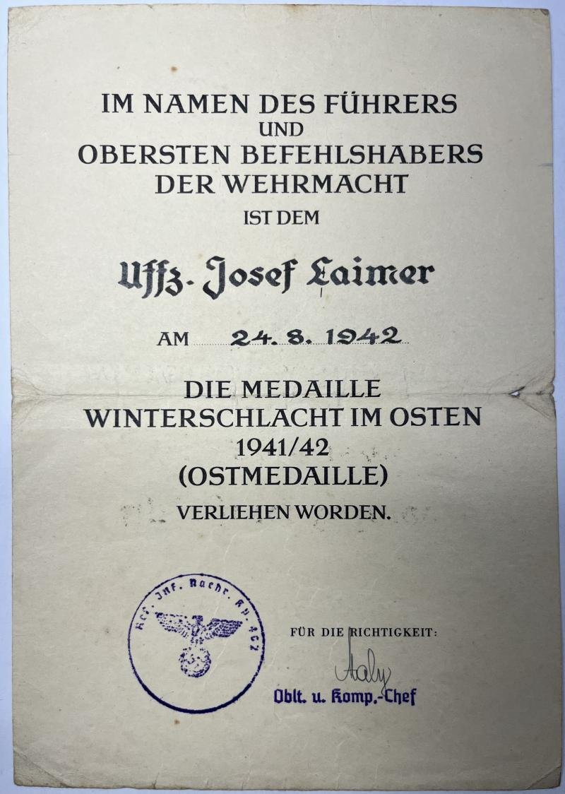 Citation/photos - WH (Heer) - Res.Inf.Nachrichten Kp.402 - Laimer