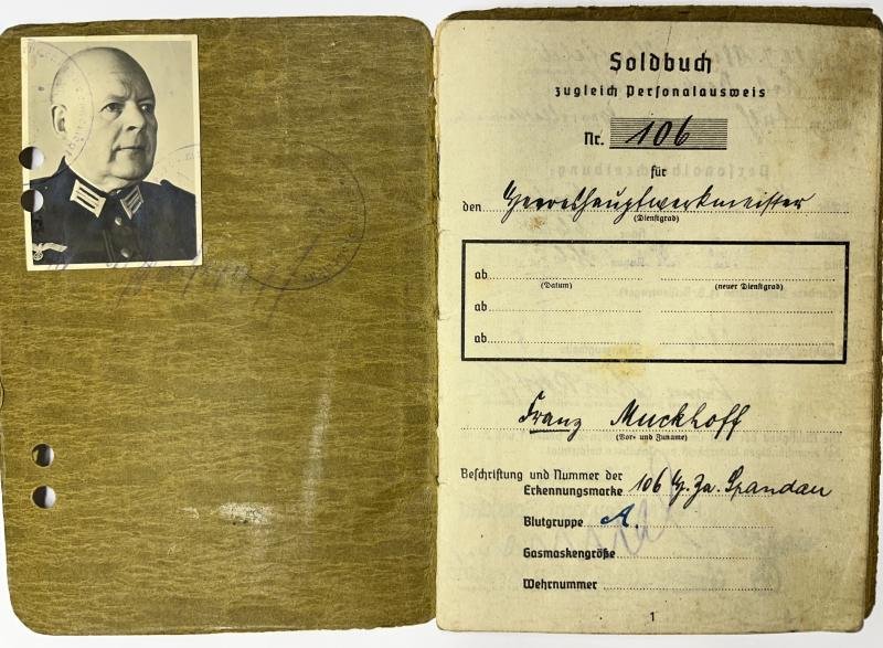 Soldbuch WH (Heer) - 95.Inf.Div./82.Inf.Div. - Muckhoff