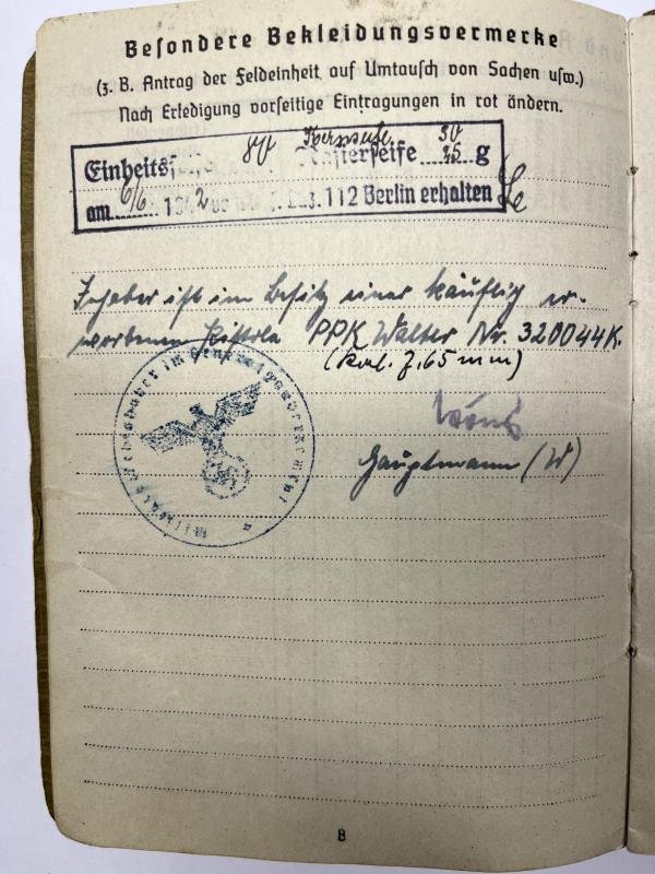 Soldbuch WH (Heer) - 95.Inf.Div./82.Inf.Div. - Muckhoff