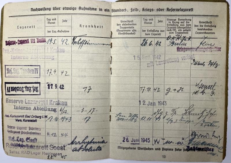 Soldbuch WH (Heer) - 95.Inf.Div./82.Inf.Div. - Muckhoff