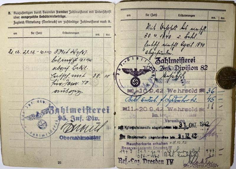 Soldbuch WH (Heer) - 95.Inf.Div./82.Inf.Div. - Muckhoff