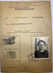 'Arbeitskarte' (work license/permit) - Ukraine - Titowa