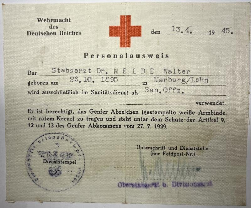 Soldbuch WH (Heer) - Feldlazarett 749 - Melde