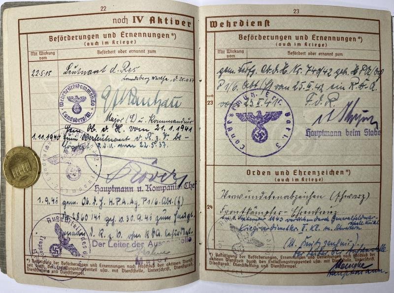 Wehrpass - WH (Heer) - Gren.Ers.Btl.457 - Bohnsack