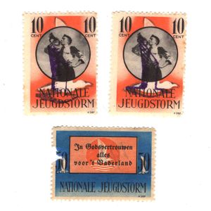 Set of 3 'Jeugdstorm' Contribution Stamps