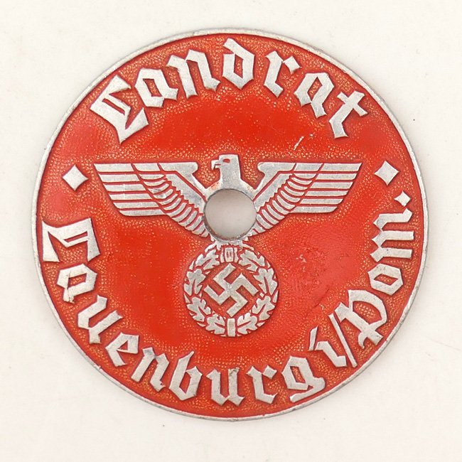 German Third Reich License Plate Tag 'Lauenburg i/Pom'
