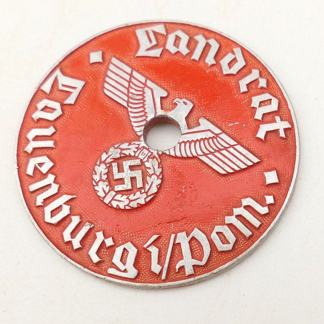 German Third Reich License Plate Tag 'Lauenburg i/Pom' — image 2