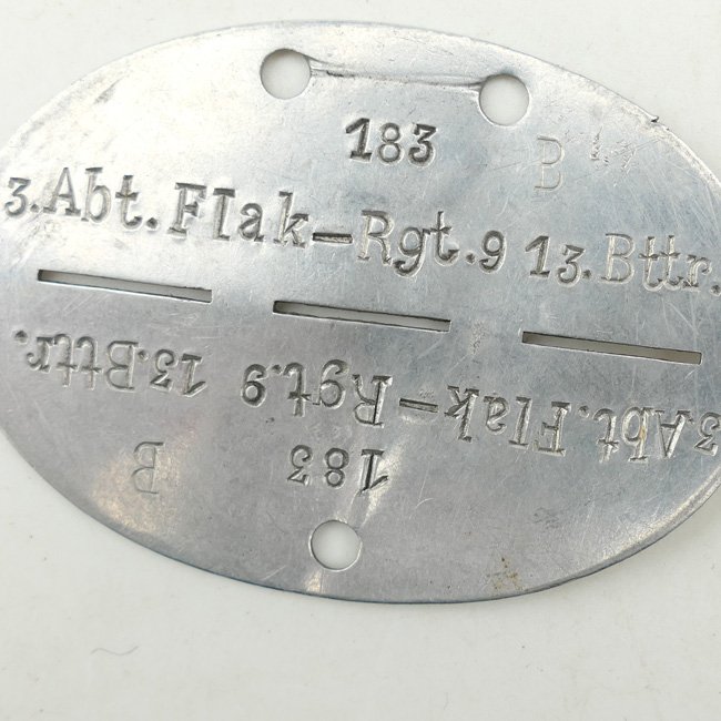 Lufwaffe ID-disc '3.Abt.Flak-Rgt.9 13. Bttr.' 'Legion Condor' — image 2